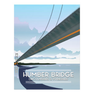 Humber Bridge, Lincolnshire & Yorkshire Foto Afdruk