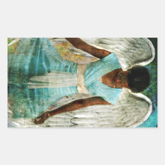 Humble Angel Rechthoekige Sticker (Voorkant)