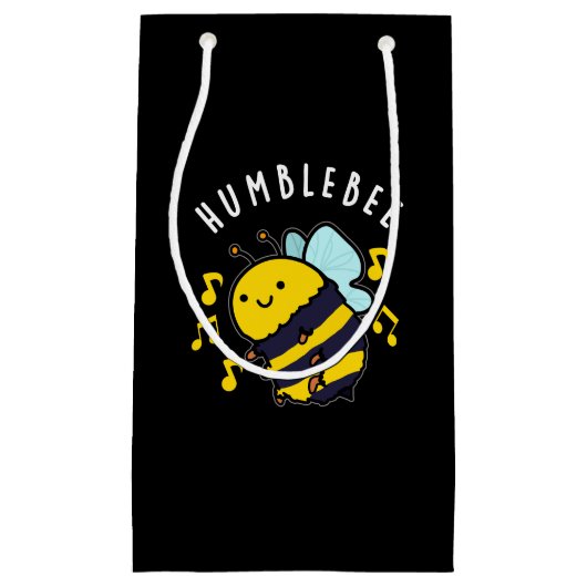 Humble bee Funny Bumblebee Pun Dark BG Klein Cadeauzakje (Voorkant)
