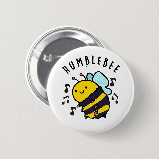 Humble Bee Funny Bumblebee Pun Ronde Button 5,7 Cm (Voorkant /achterkant)