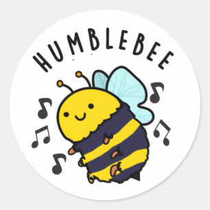 Humble Bee Funny Bumblebee Pun Ronde Sticker