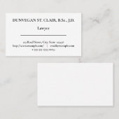 Humble Carte de visite d'avocat (Devant / Derrière)