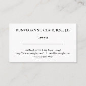 Humble Carte de visite d'avocat (Devant)