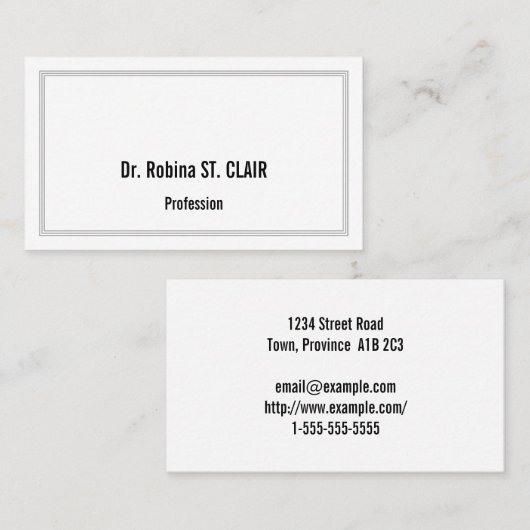 Humble Carte de visite professionnel (Devant / Derrière)