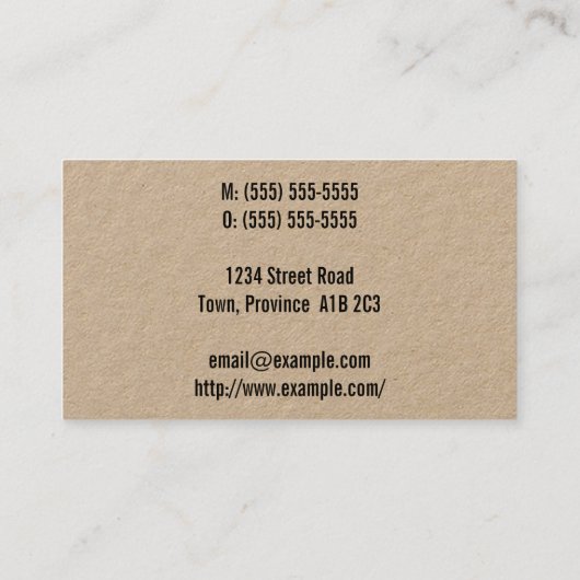 Humble Carte de visite professionnel (Dos)