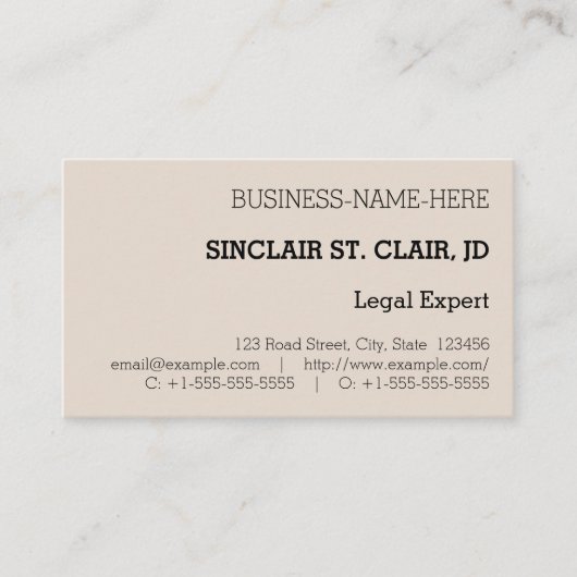 Humble, Conservative Visitekaartje (Voorkant)