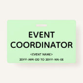 Humble "EVENT COÖRDINATOR"-badge Badge (Achterkant)