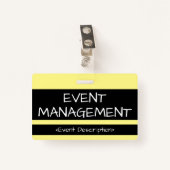 Humble "EVENT MANAGEMENT"-badge Badge (Voorkant met clip)