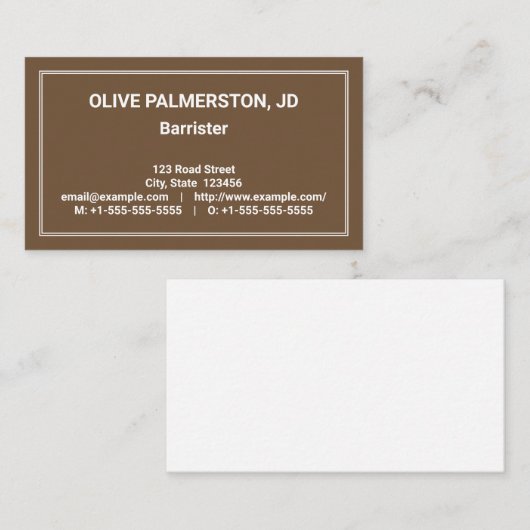 Humble, Professional Attorney Visitekaartje (Voorkant / Achterkant)