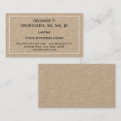 Humble, simple Carte de visite du procureur (Devant / Derrière)