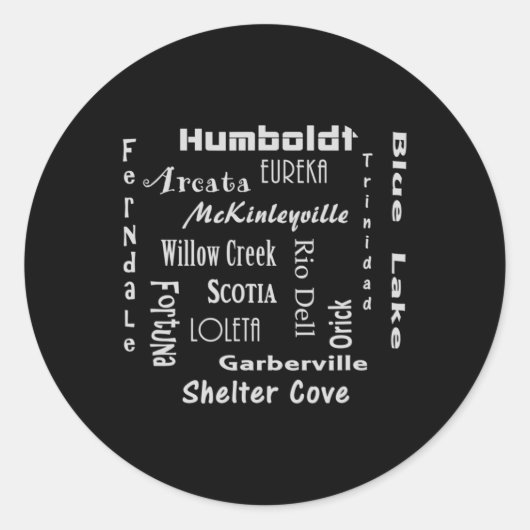 Humboldt County  Ronde Sticker (Voorkant)