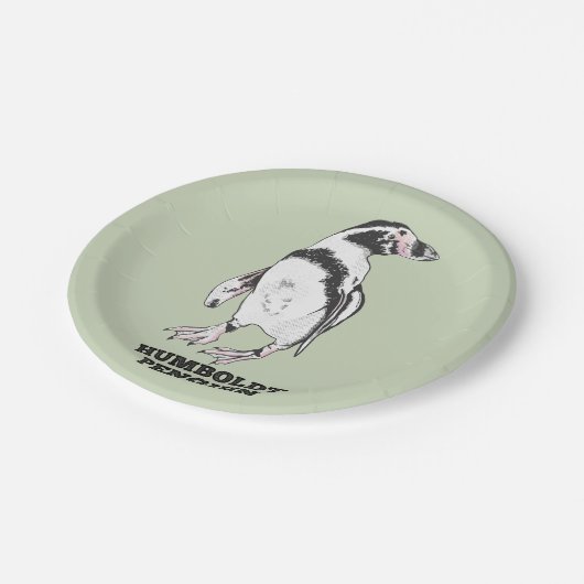 Humboldt pinguïn papieren bordje (Gekanteld)