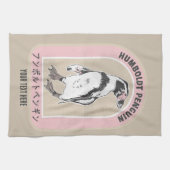 Humbolt pinguïn Japans schrift Theedoek (Horizontaal)