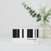 Humbug strié carte de visite blanc vertical (Debout devant)