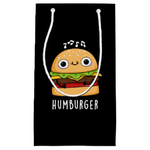 Humburger Funny Humming Burger Pun Dark BG Klein Cadeauzakje