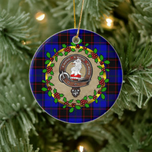 Hume/Home Clan Badge & Tartan Persoonlijke mas Keramisch Ornament