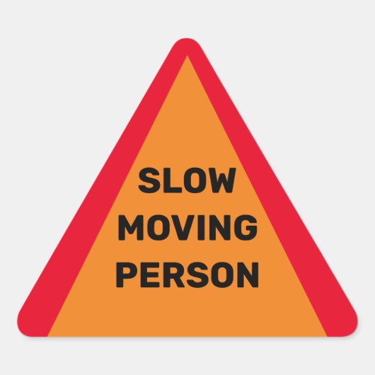 Humeristisch langzaam bewegend persoon teken driehoek sticker (Voorkant)