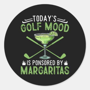 Humeur Golfen Vandaag Golfbal Met Margarita Golf Ronde Sticker