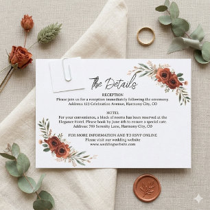 Humeur Terracotta Bloemendetails Envelopkaart RSVP Kaartje