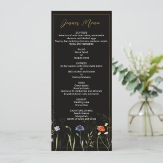 Humeurig Wilde Bloem Boho Botanisch Menu Kaart