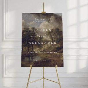 Humeurige Antieke Landschap Bruiloft Welkom Poster