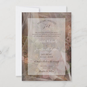 Humeurige Bloemige Vellum Bruiloft Kaart