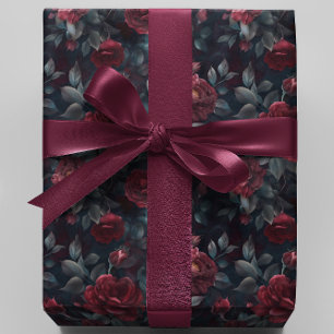 Humeurige bordeauxroos cadeaupapier