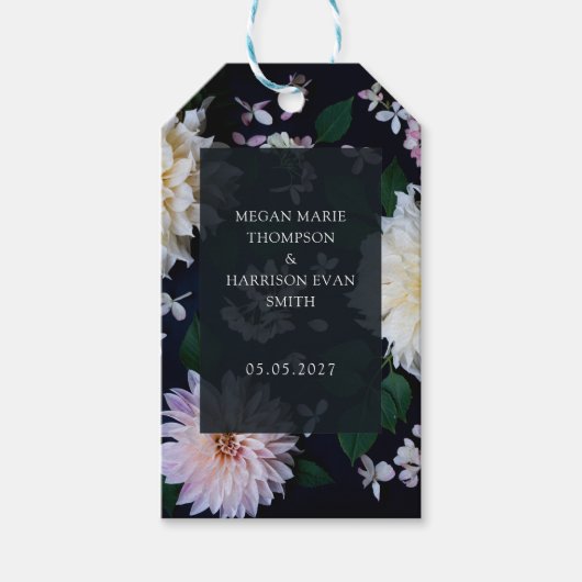 Humeurige Dahlia Bloem Cadeaulabel (Voorkant)