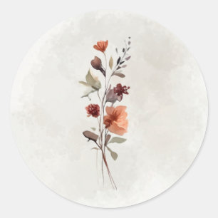 Humeurige herfst bloem sticker