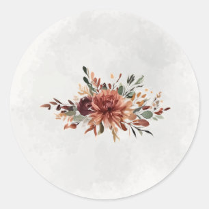 Humeurige Herfst Bloemige Envelope Zegel Sticker