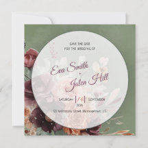 Humeurige Herfst Bloemige Save the Date Kaart