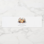 Humeurige herfstbloemige bruidsdouche waterfles etiket (Enkel label)