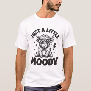 Humeurige Hoogland Koe Oude Gravure Shirt Ontwerp_