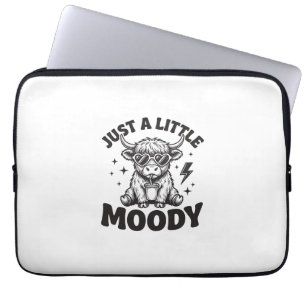 Humeurige Hoogland Koe Oude Gravure Shirt Ontwerp_ Laptop Sleeve