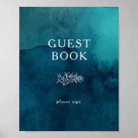 Humeurige Oceaan Aquarel Gastboek Bord