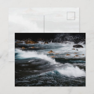 Humeurige oceaan golven, kunst foto briefkaart