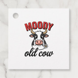 Humeurige Oude Koe Vintage Grappige Koe Shirt Ontw Bedankjes Labels