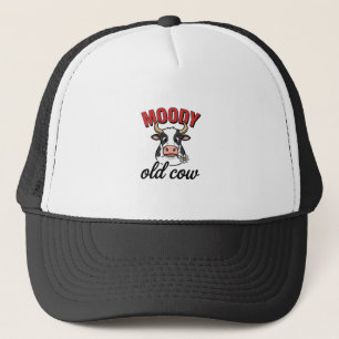 Humeurige Oude Koe Vintage Grappige Koe Shirt Ontw Trucker Pet