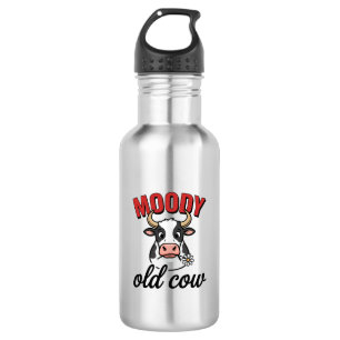 Humeurige Oude Koe Vintage Grappige Koe Shirt Ontw Waterfles