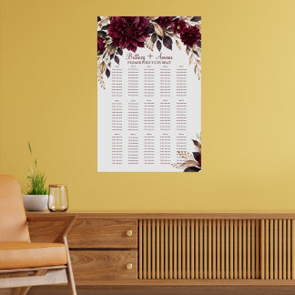 Humeurige Pruim Ivoorkleurige Bloemige Trouw Zitti Poster