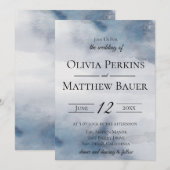 Humeurige Waterverfwas Bruiloftsinvitation Kaart (Voorkant / Achterkant)