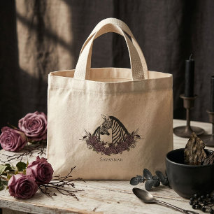 Humeurige Zebra Moeder en Baby Mini Tote Bag