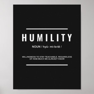 Humiliteitsdefinitie Inspirerend prijsopgave Poster