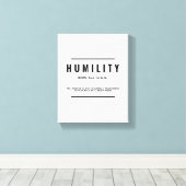 Humiliteitsdefinitie | Inspirerend Quote Wall Art Canvas Afdruk (Insitu (Houten vloer))