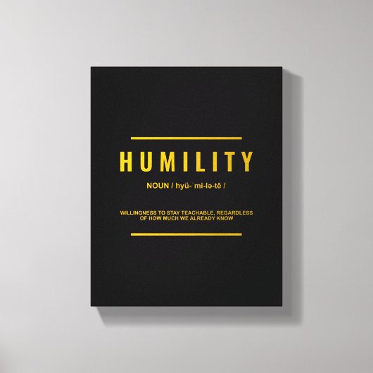 Humility Definition Inspirerend Quote Wall Art Canvas Afdruk (Voorkant)