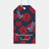 Humingvogels Hibiscus Floral Art op maat Cadeaulabel (Achterkant)