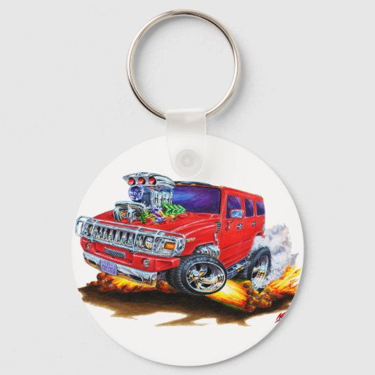 Hummer H2 Red Truck Sleutelhanger (Voorkant)