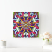 Hummers Kaleidoscope Vierkante Klok (Huis)
