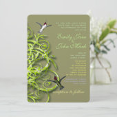 Humminbirds Golden Lime Tree Faire-part de mariage (Debout devant)