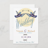 Humming Bird bruiloft uitnodiging (Voorkant / Achterkant)